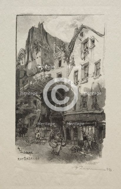 Rue Galande. Creator: Auguste Louis Lepère (French, 1849-1918).
