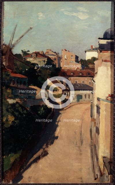 Rue Lepic and Maquis, Montmartre, c1900. Creator: Auguste Lepere.