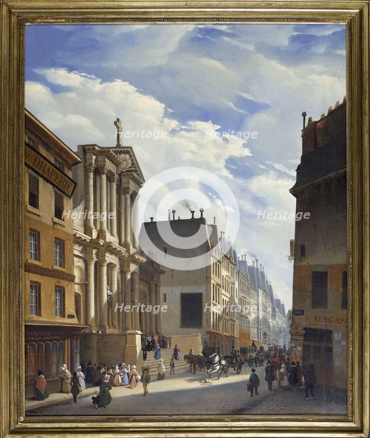 Rue Saint-Honoré and Saint-Roch church, 1840. Creator: S Mingasson de Martinazeau.