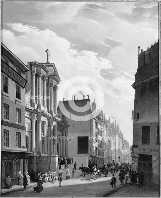 Rue Saint-Honoré and Saint-Roch church, 1840. Creator: S Mingasson de Martinazeau.