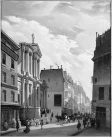 Rue Saint-Honoré and Saint-Roch church, 1840. Creator: S Mingasson de Martinazeau