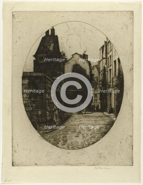 Rue Saint Julien le Pauvre, plate six from the Paris Set, 1904. Creator: David Young Cameron.