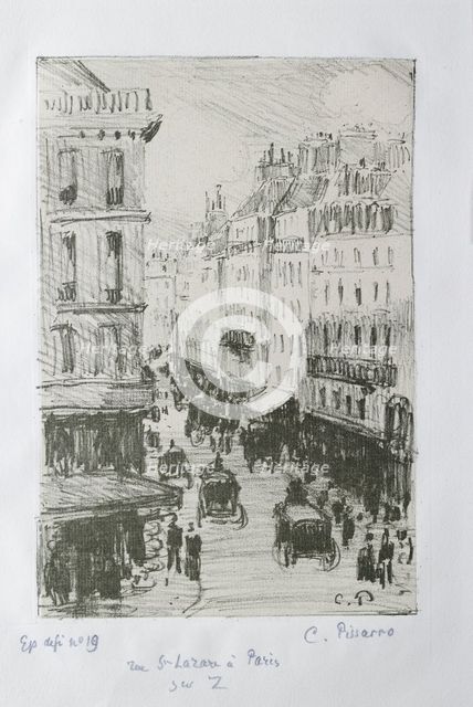 Rue Saint-Lazare, Paris, 1897. Artist: Camille Pissarro.