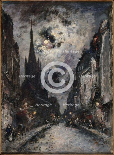 Rue Saint-Séverin, current 5th arrondissement, 1877. Creator: Johan Barthold Jongkind.