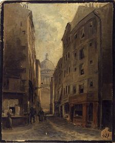 Rue Sept-Voies (current rue Valette), current 5th arrondissement, c1855 — 1865. Creator: Charles Fichot