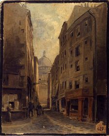 Rue Sept-Voies (current rue Valette), current 5th arrondissement, c1855 — 1865. Creator: Charles Fichot