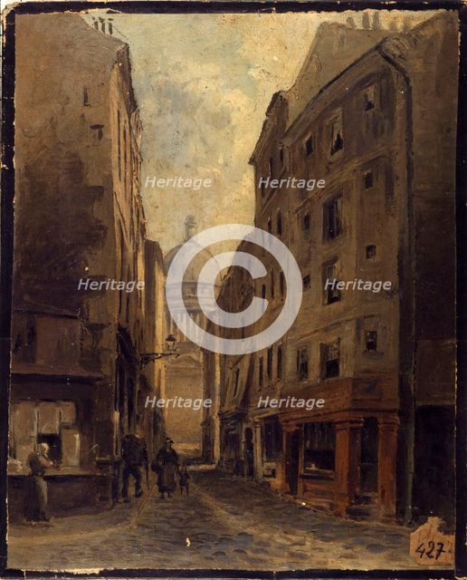 Rue Sept-Voies (current rue Valette), current 5th arrondissement, c1855 — 1865. Creator: Charles Fichot.