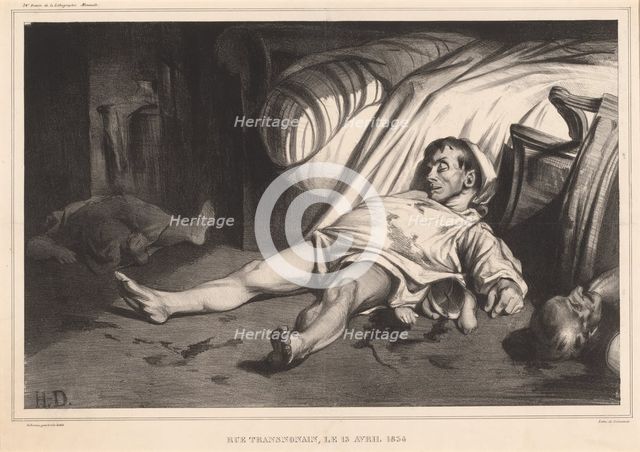 Rue Transnonain, le 15 avril 1834, (1834). Creator: Honore Daumier.