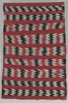 Rug Banded with "diamond stripes", c. 1890-1900. Creator: Unknown