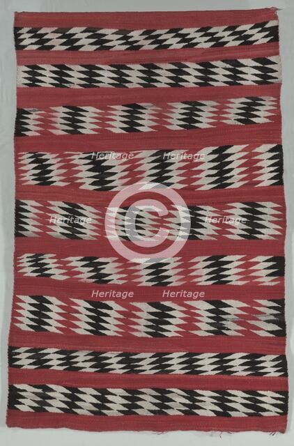 Rug Banded with "diamond stripes", c. 1890-1900. Creator: Unknown.