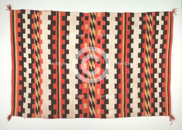 Rug (banded pound blanket style), c. 1895-1910. Creator: Unknown.