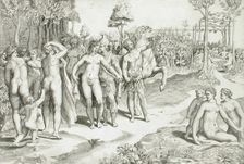 Ruggero in the Garden of Alcina, c1545. Creator: Giulio Bonasone