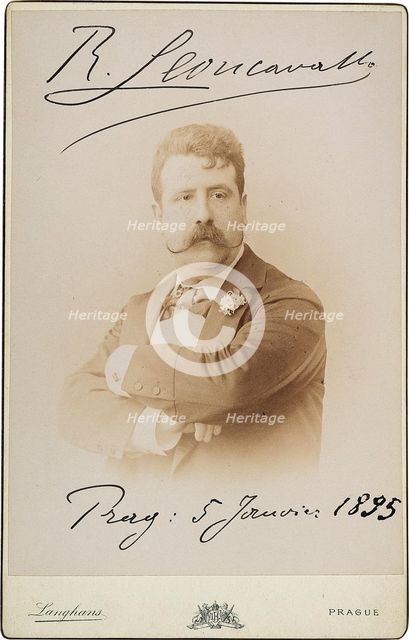 Ruggiero Leoncavallo (1858-1919), 1895. Creator: Photo studio Jan F. Langhans, Prague  .