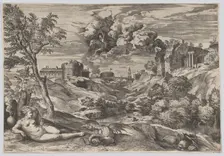 Ruggiero Rescuing Angelica, 1565. Creator: Cornelis Cort