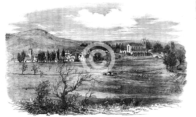 Rugeley - sketched from the Railway, 1856.  Creator: Unknown.