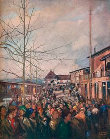 Ruhleben Prison Camp, Christmas Dinner 1917. Artist: Nicolaas Wilhelm Jungmann