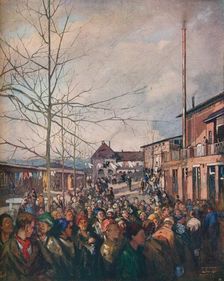 Ruhleben Prison Camp, Christmas Dinner 1917. Artist: Nicolaas Wilhelm Jungmann