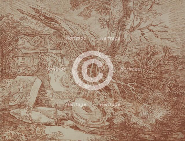 Ruin fragments in dilapidated park. Creator: Hubert Robert.