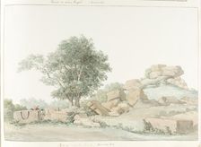 Ruin of Temple of Olympian Zeus in old Agrigento, 1778. Creator: Louis Ducros