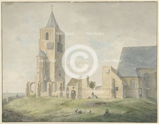 Ruin of the Church in Warmond, 1797. Creator: Franciscus Andreas Milatz.