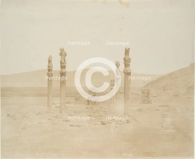Ruine sulla prima terrazza, Persepolis, 1858. Creator: Luigi Pesce.