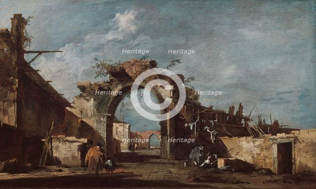 Ruined Archway, 1775/93. Creator: Francesco Guardi.