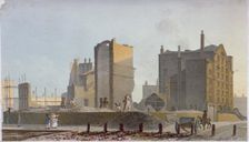 Ruined building, Commercial Road, Stepney, London, 1820. Artist: Robert Blemmell Schnebbelie