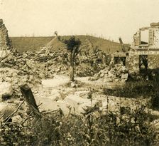 Ruined buildings, Chavignon, northern France, c1914-c1918
