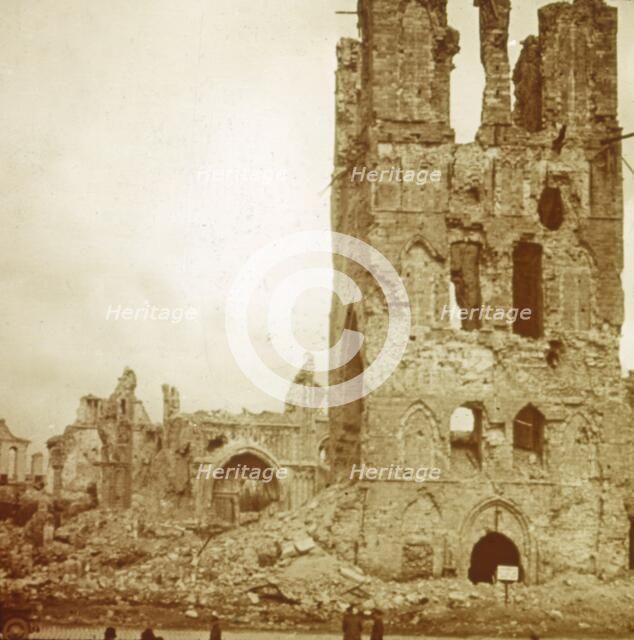 Ruined cathedral, Ypres, Flanders, Belgium, c1914-c1918. Artist: Unknown.