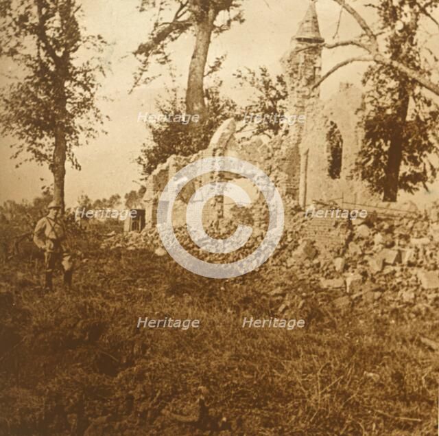 Ruined chapel, 1914-c1918. Artist: Unknown.