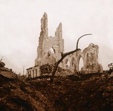 Ruined church, Ablain-Saint-Nazaire, Northern France, c1914-c1918