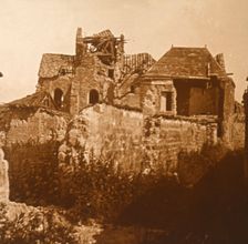 Ruined church, Beaumont-sur-Vesle, northern France, c1914-c1918