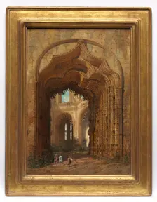 Ruined Church, c. 1840. Creator: Adrien Dauzats (French, 1804-1868)