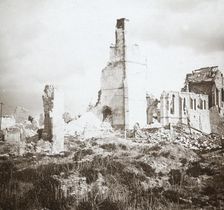 Ruined church, Chauny, northern France, c1914-c1918