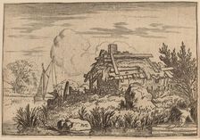 Ruined Cottage, Surrounded by Water, probably c. 1645/1656. Creator: Allart van Everdingen