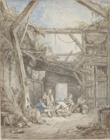 Ruined Farm, c. 1770/1775. Creator: Hubert Robert