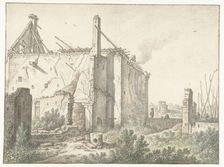 Ruined house in Utrecht, 1674. Creator: Herman Saftleven the Younger
