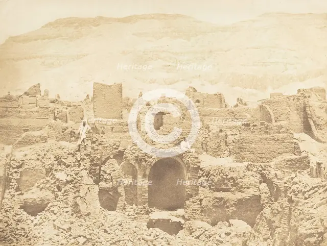 Ruines d'une ville chrétienne, à Médinet-habou (Thèbes), 1849-50. Creator: Maxime du Camp.