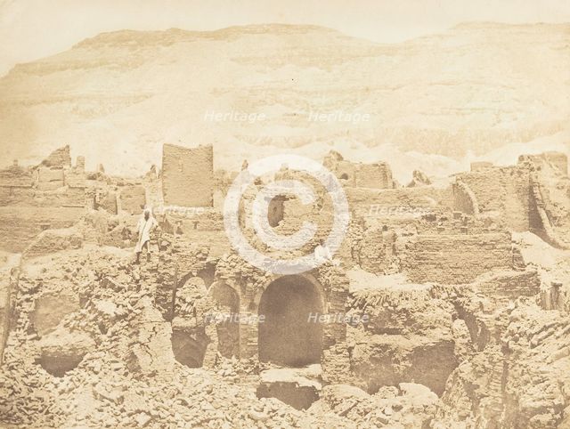 Ruines d'une ville chrétienne, à Médinet-habou (Thèbes), 1849-50. Creator: Maxime du Camp.