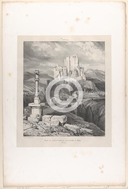 Ruines du Château de Bouzols, près du Puy en Velay, 1831. Creator: Godefroy Engelmann.