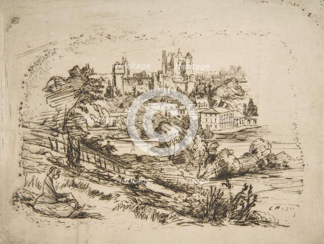 Ruines du Château de Pierrefonds (Ruins of the Château de Pierrefonds, after Viollet-le-Du..., 1858. Creator: Charles Meryon.