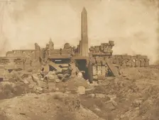 Ruines du Palais de Karnac - Vue prise à l'extrêmité du Sanctuaire, 1849-50. Creator: Maxime du Camp