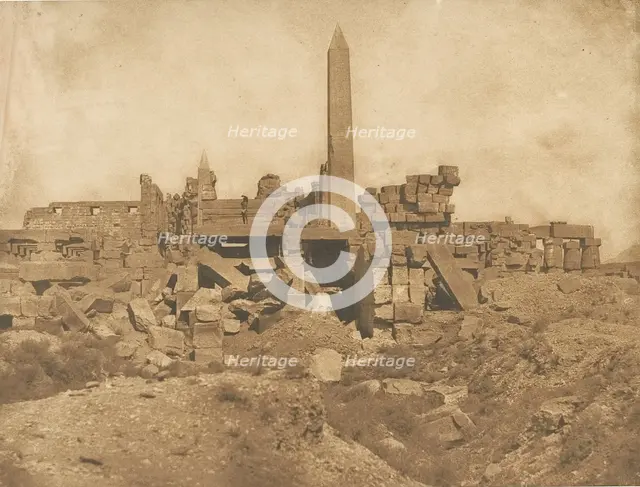 Ruines du Palais de Karnac - Vue prise à l'extrêmité du Sanctuaire, 1849-50. Creator: Maxime du Camp.
