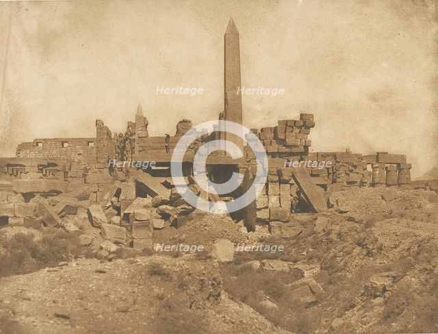 Ruines du Palais de Karnac - Vue prise à l'extrêmité du Sanctuaire, 1849-50. Creator: Maxime du Camp.