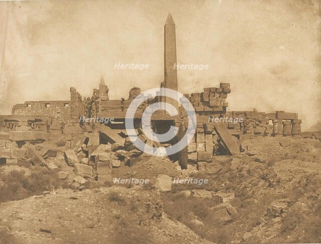 Ruines du Palais de Karnac - Vue prise à l'extrêmité du Sanctuaire, 1849-50. Creator: Maxime du Camp.