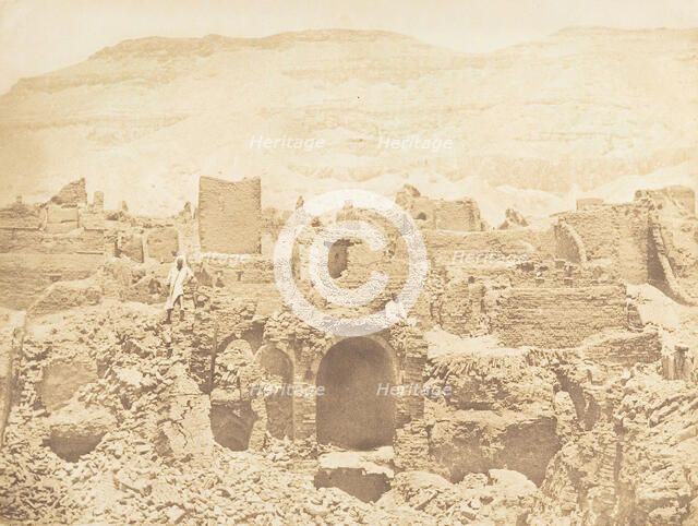 Ruines d'une ville chrétienne, à Médinet-habou (Thèbes), 1849-50. Creator: Maxime du Camp.