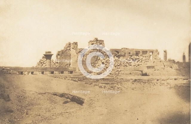 Ruines de la Salle Hypostyle du Palais de Karnac - Vue prise du Sud-Ouest, 1849-50. Creator: Maxime du Camp.