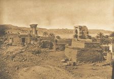 Ruines et Village de Begueh, petite ile à l'Ouest de Philae, April 11, 1850. Creator: Maxime du Camp