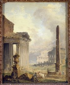 Ruines romaines, le Forum avec le Colisée et l'Obélisque, c1765. Creator: Hubert Robert