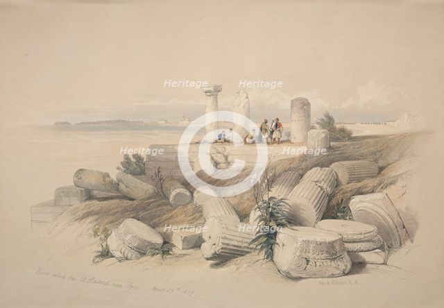Ruins Called Om El Hamed near Tyre, 1839. Creator: David Roberts (British, 1796-1864).